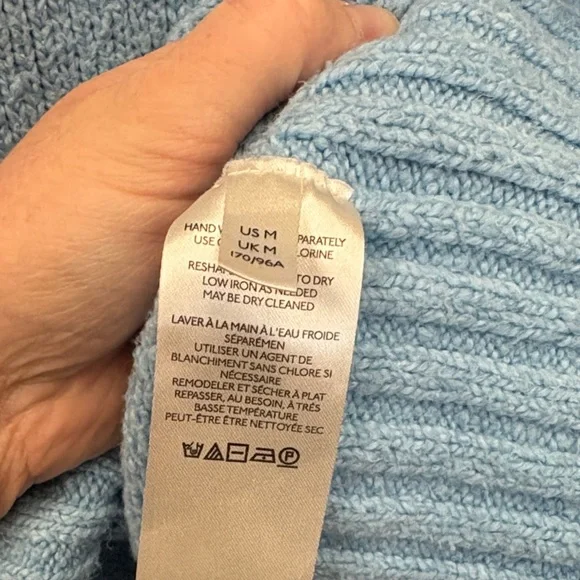 Free People Blue Brookside Tunic Oversized Scoop Neck Sweater Size Medium - Picture 5 of 10